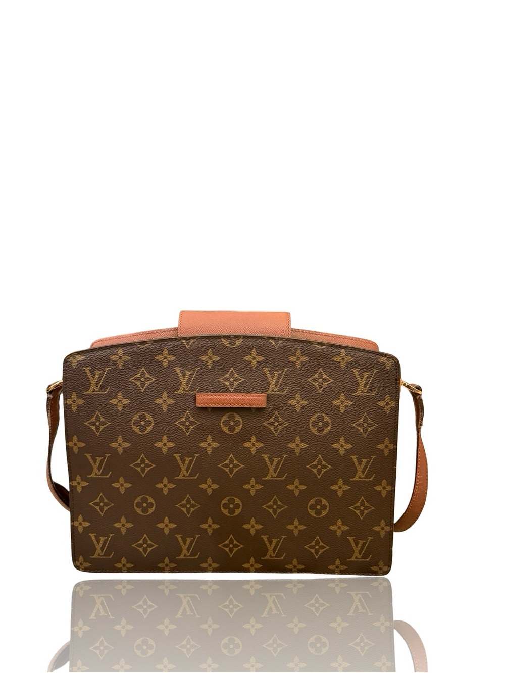 Louis Vuitton Monogram Crossbody Bag Brown Leather Trim Monogram Courcelles - Picture 5 of 17